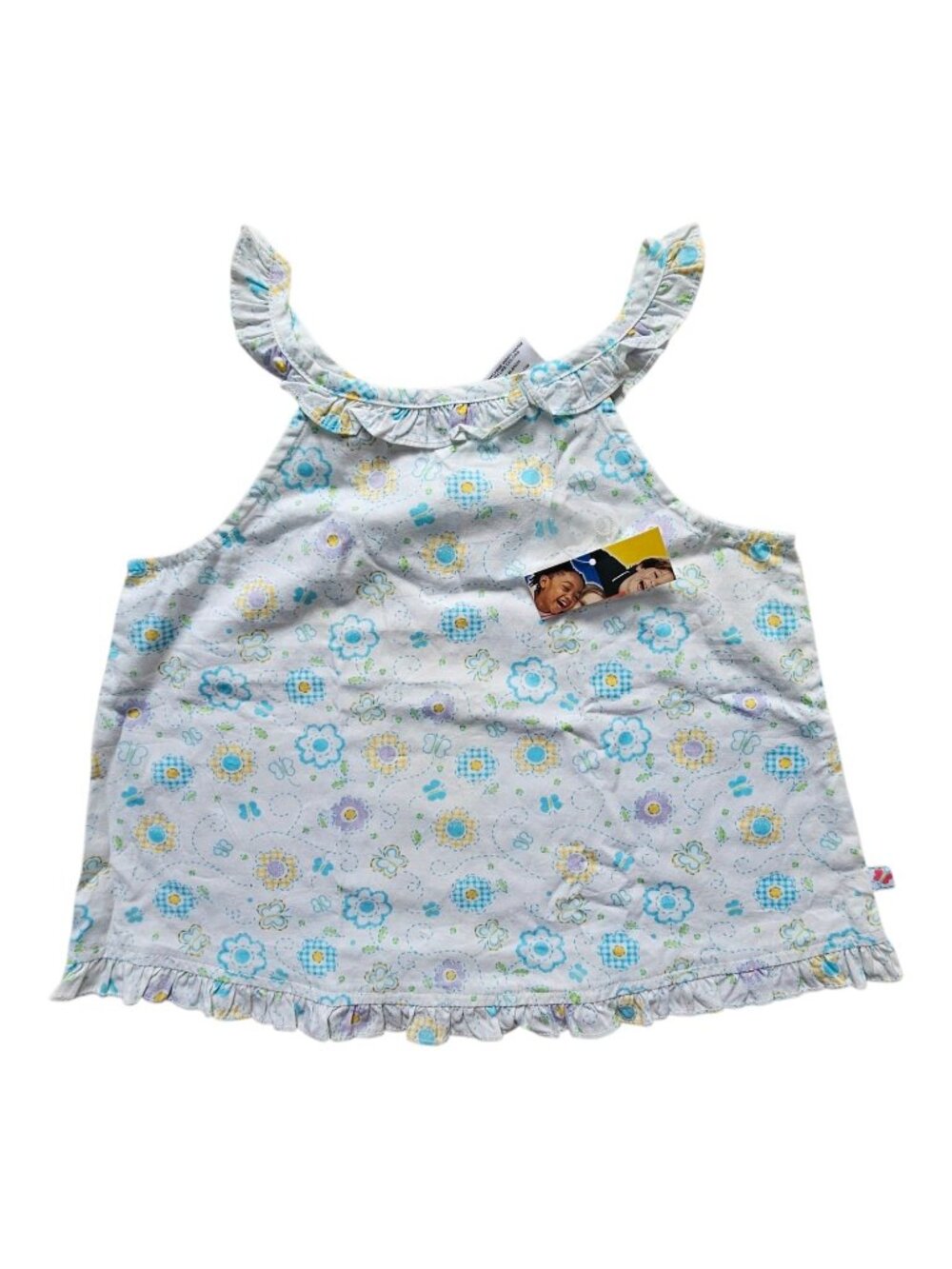Y2K McKids MKG2000P printed ruffled sleeveless blouse . size 7